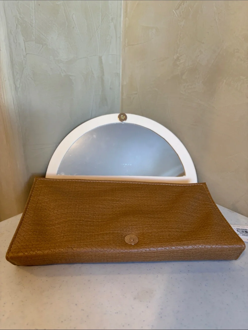 a new day Yellow & Tan Lemon Slice Beaded Clutch